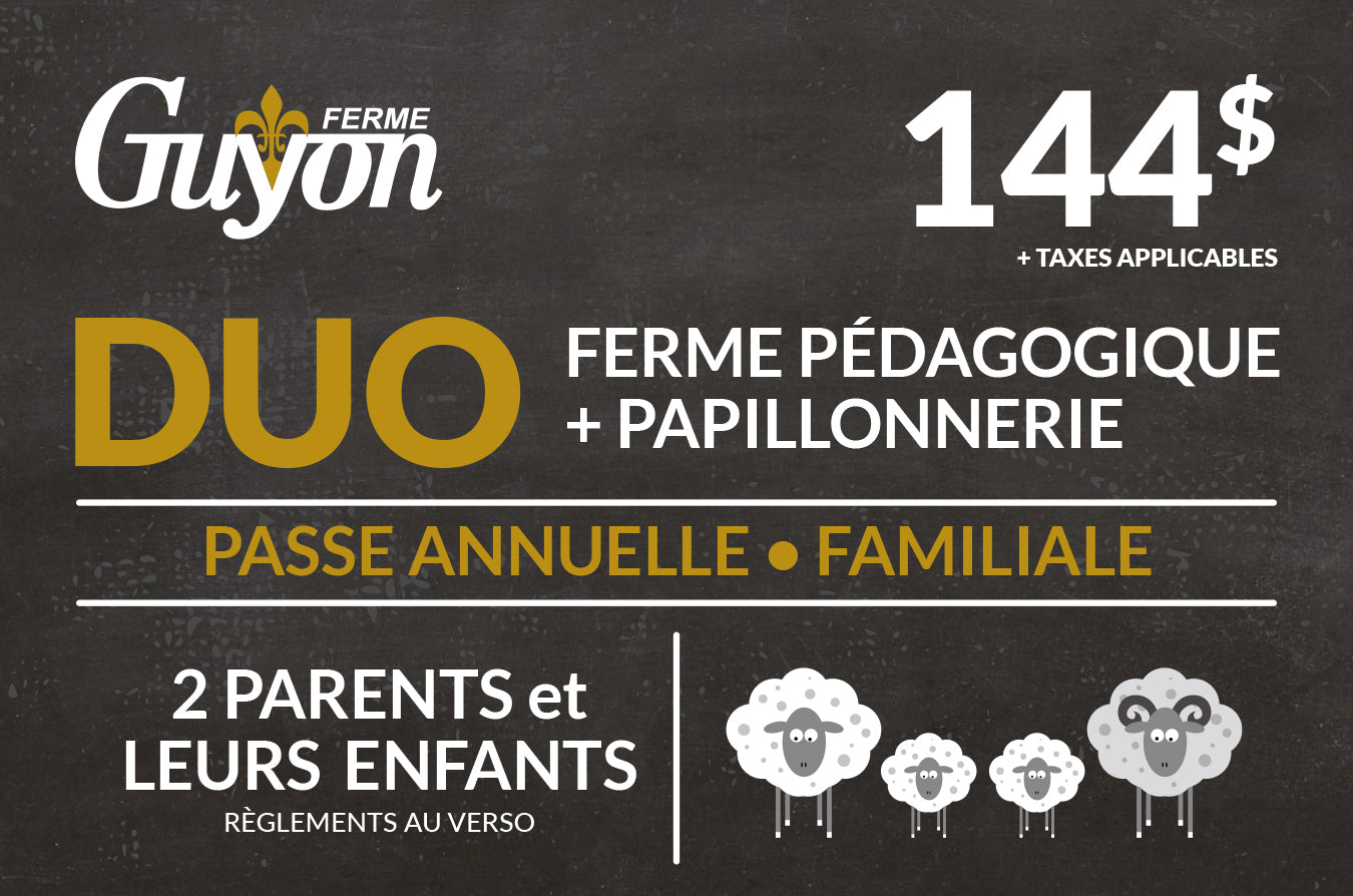 Passe annuelle - DEUX ADULTES ET LEURS ENFANTS